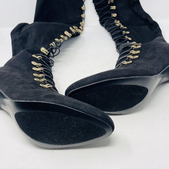 Journee Collection Womens 8.5 Trill Lace Up Over The Knee Dress Boots $79 S4 - Picture 7 of 9